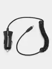 Черный азу / Micro USB / Lightning / 2,1А / 1m / автомобильное зарядное устройство