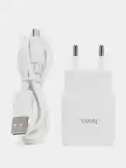 Белый блок питания 2.1А с кабелем Micro USB/сетевое зарядное устройство