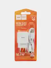Белый блок питания 2.1А с кабелем Micro USB/сетевое зарядное устройство