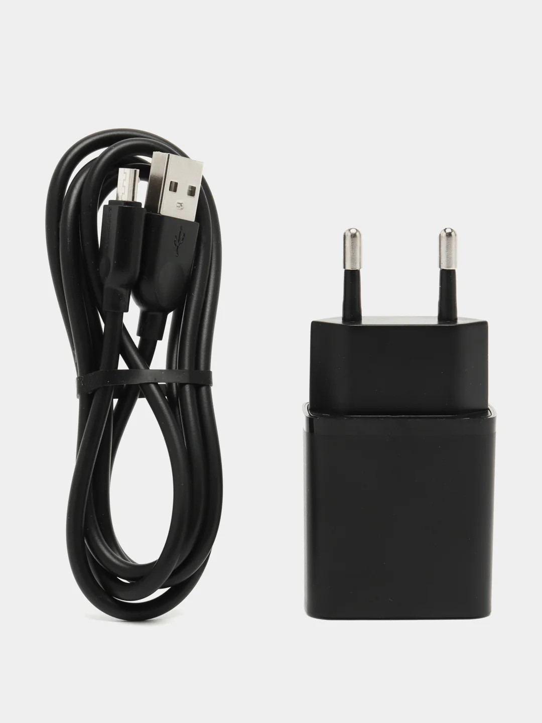 Черный блок питания 2.1А с кабелем Micro USB/сетевое зарядное устройство