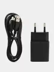 Черный блок питания 2.1А с кабелем Micro USB/сетевое зарядное устройство