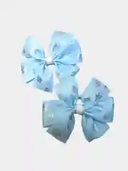 Голубой бантики для волос "Снежинки", ручной работы, 2 штуки
