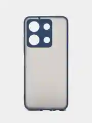 Темно-синий чехол Infinix Note 30i (Инфиникс Нот 30Ай), пластиковый, матовый, с цветными кнопками