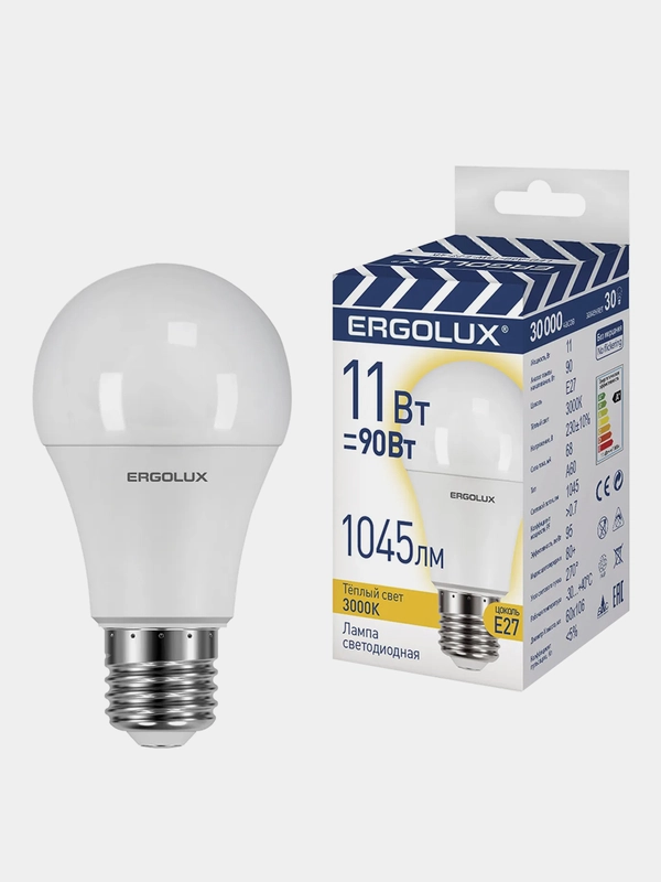Светодиодные лампы 10 шт Ergolux LED-A60-11W-E27-3K