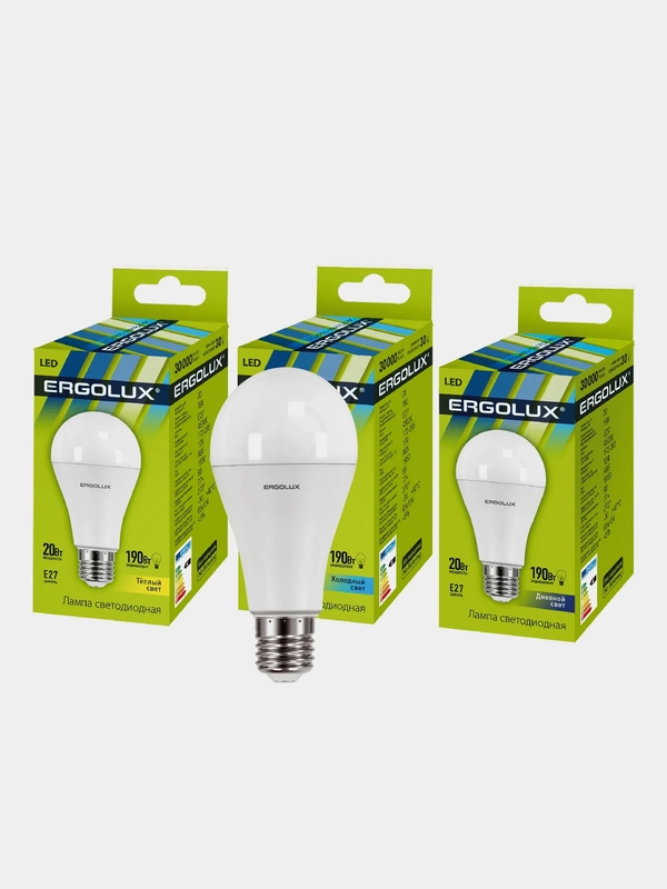 Светодиодные лампы 10 шт Ergolux LED-A65-20W-E27-6K
