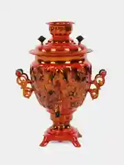 Алый самовар электрический "Хохлома", с подносом, чайником, 3 л