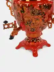Алый самовар электрический "Хохлома", с подносом, чайником, 3 л