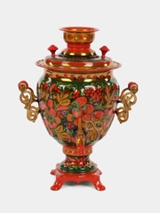 Самовар электрический "Хохлома", с подносом, чайником, 3 л
