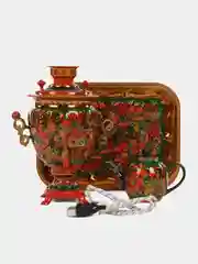 Алый самовар электрический "Хохлома", с подносом, чайником, 3 л