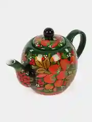 Алый самовар электрический "Хохлома", с подносом, чайником, 3 л