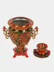 Алый самовар электрический "Хохлома", с подносом, чайником, 3 л