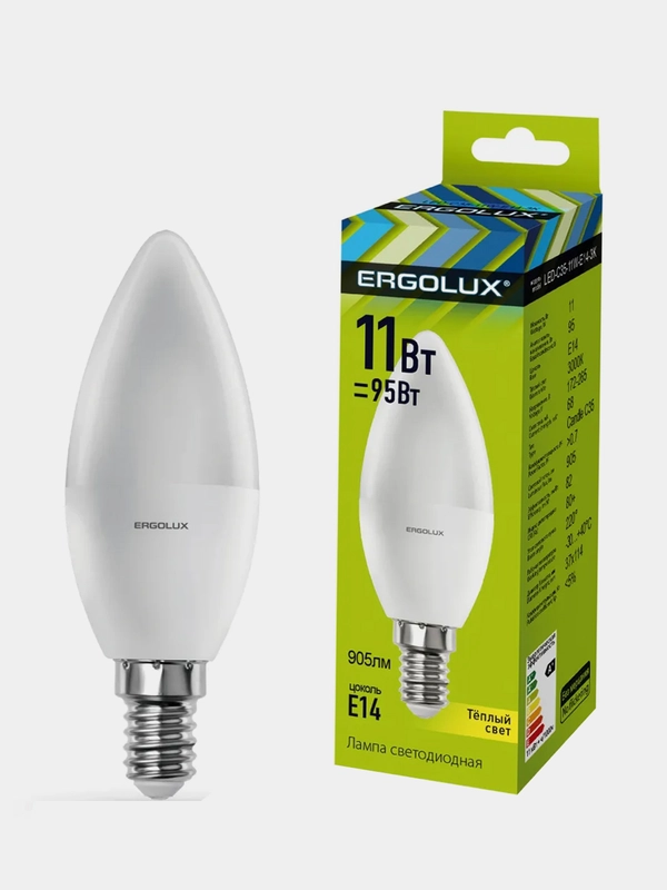 Светодиодные лампы 10 шт Ergolux LED-C35-11W-E14-3K