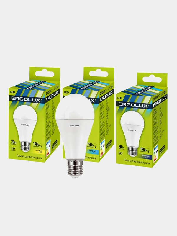 Светодиодные лампы 10 шт Ergolux LED-A65-20W-E27-3K