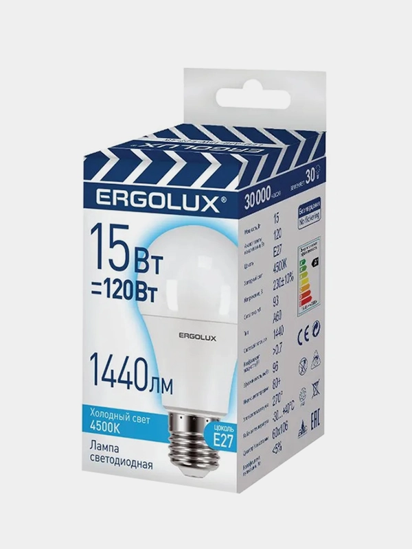 Светодиодные лампы 10 шт Ergolux LED-A60-15W-E27-4K