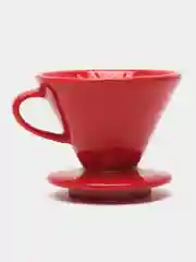 Красный воронка для заваривания кофе V60, керамическая
