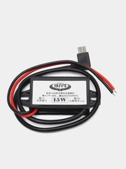 Адаптер питания автомобильный вход 12VDC выход 5VDC 3A micro-USB угловой