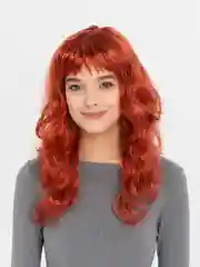 Бордовый парик цветной, длинный, карнавальный, новогодний