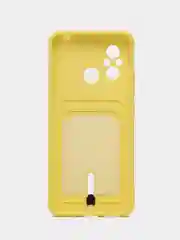 Желтый чехол для Xiaomi Redmi 12C, Сяоми Редми 12С силиконовый, с карманом для карты