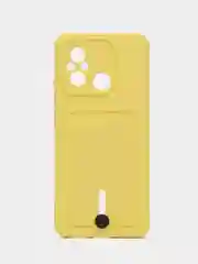 Желтый чехол для Xiaomi Redmi 12C, Сяоми Редми 12С силиконовый, с карманом для карты