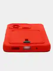 Красный чехол для Xiaomi Redmi 12C, Сяоми Редми 12С силиконовый, с карманом для карты