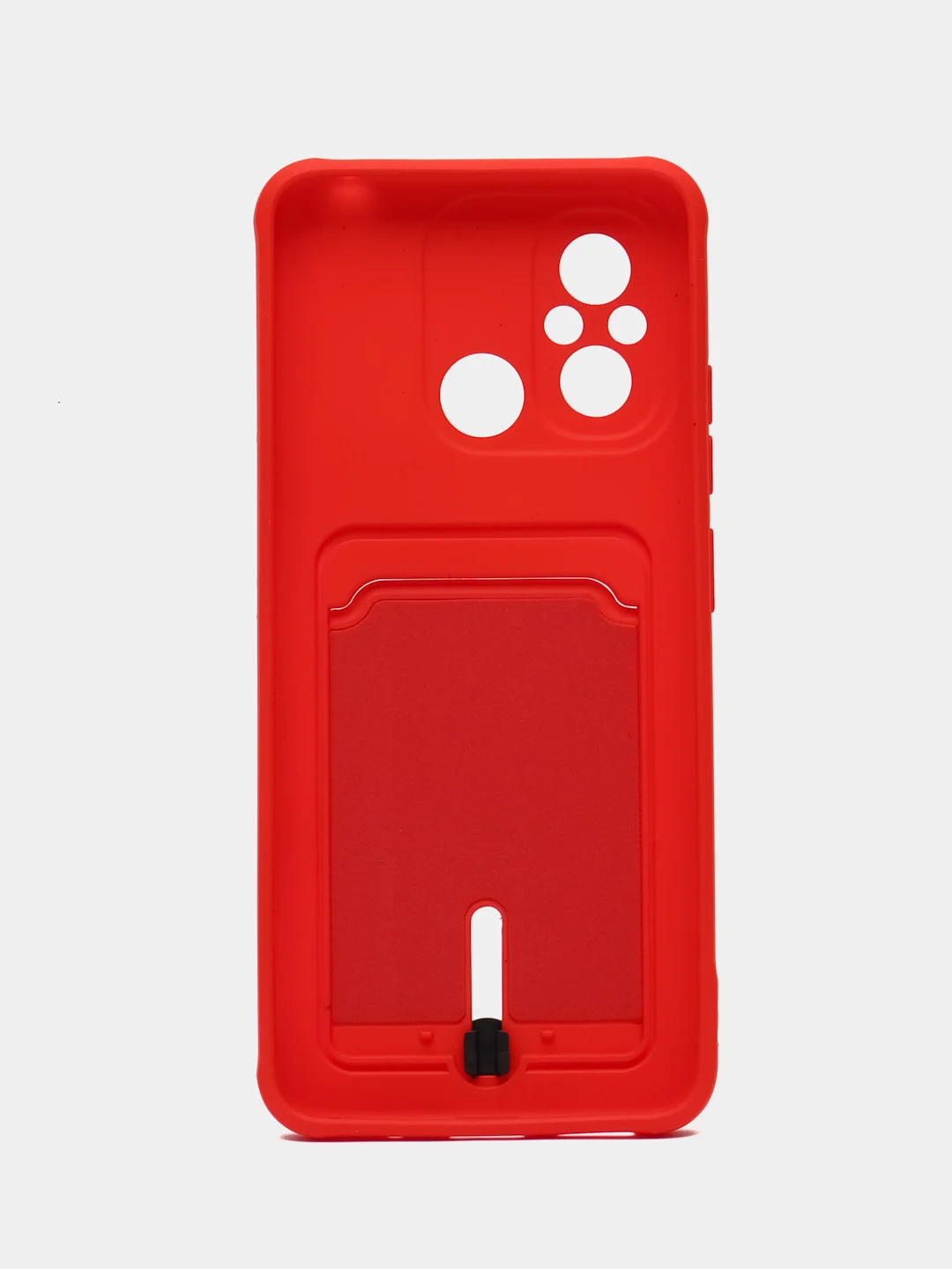 Красный чехол для Xiaomi Redmi 12C, Сяоми Редми 12С силиконовый, с карманом для карты