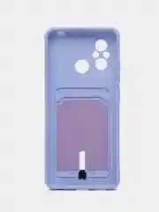 Сиреневый чехол для Xiaomi Redmi 12C, Сяоми Редми 12С силиконовый, с карманом для карты
