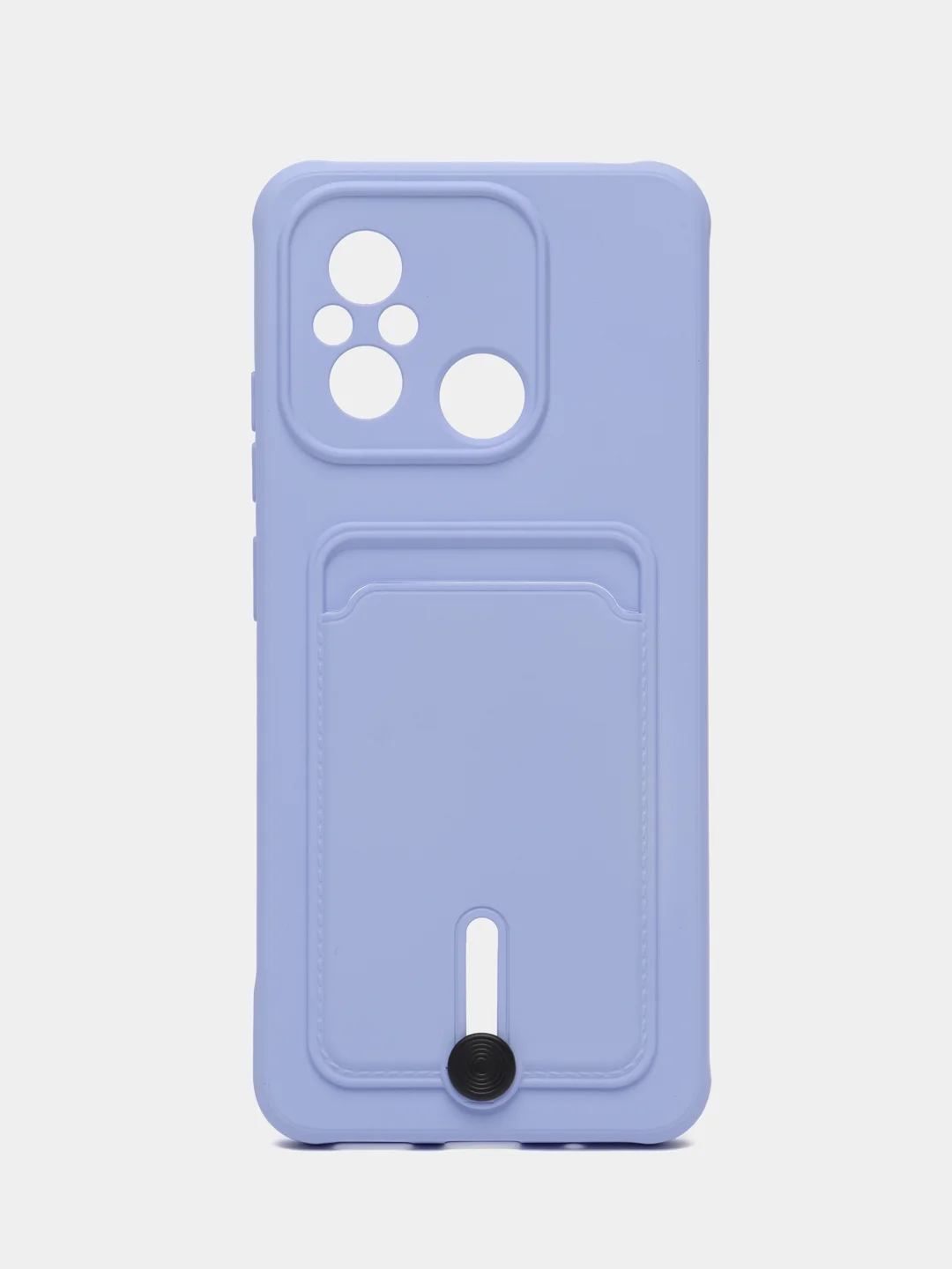 Сиреневый чехол для Xiaomi Redmi 12C, Сяоми Редми 12С силиконовый, с карманом для карты