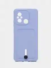 Сиреневый чехол для Xiaomi Redmi 12C, Сяоми Редми 12С силиконовый, с карманом для карты
