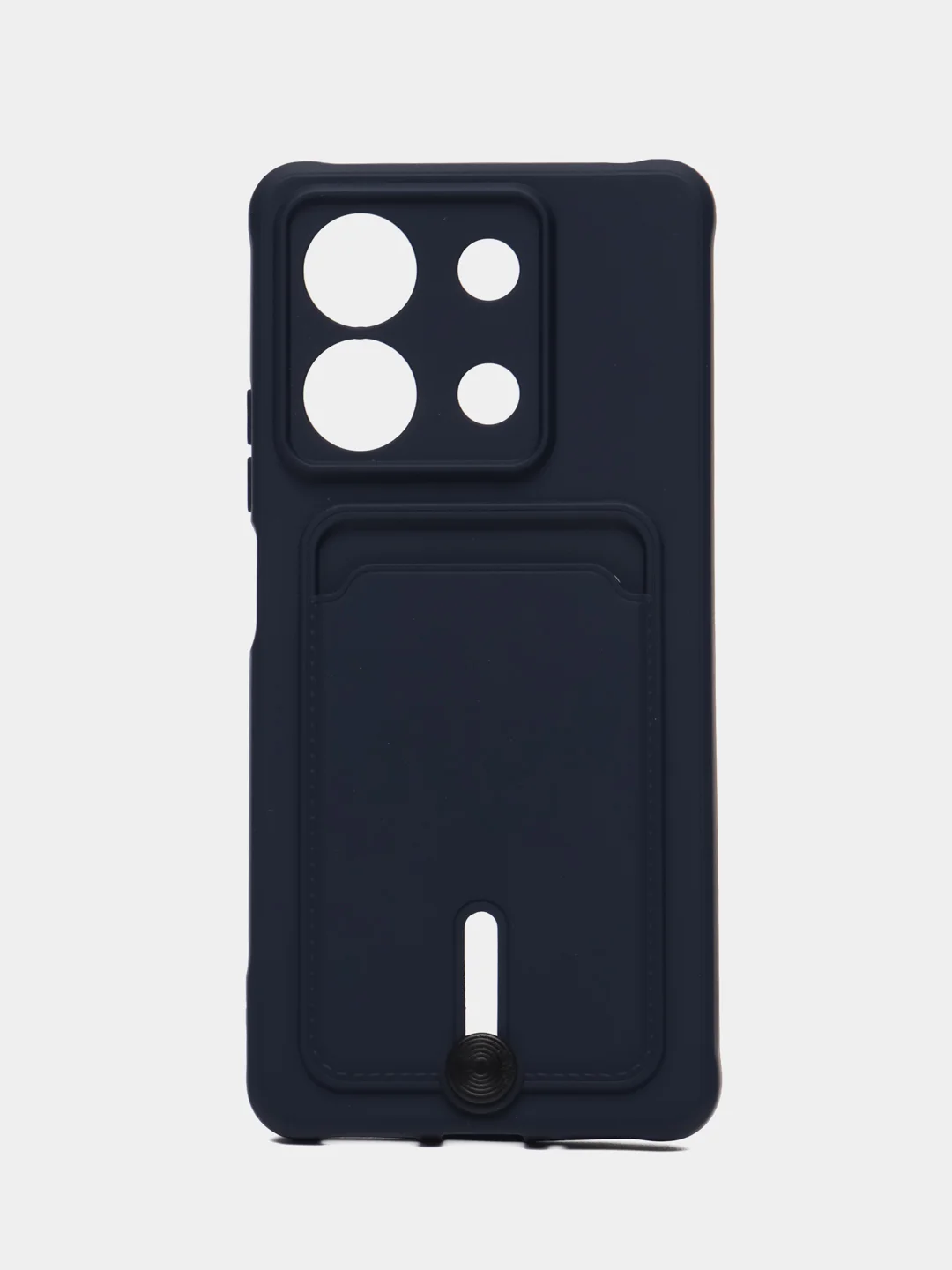 Темно-синий чехол на Xiaomi Redmi Note 13 (Сяоми Редми Нот 13), силиконовый, с карманом для карты