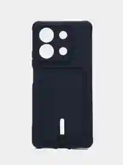 Темно-синий чехол на Xiaomi Redmi Note 13 (Сяоми Редми Нот 13), силиконовый, с карманом для карты