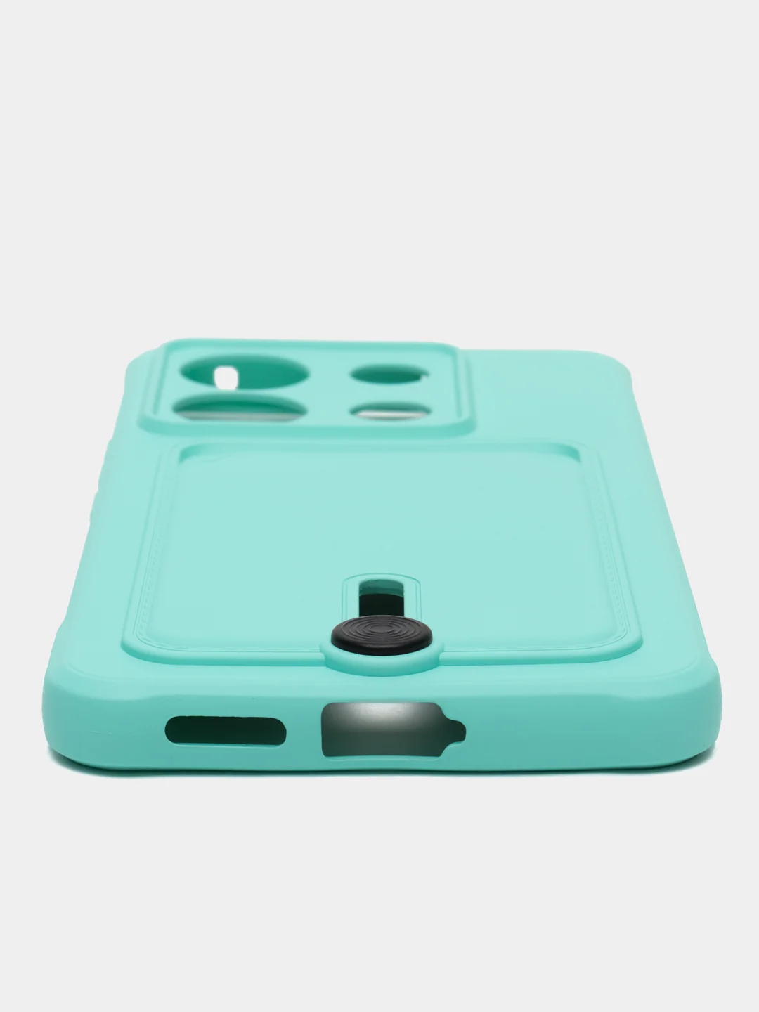 Бирюзовый чехол на Xiaomi Redmi Note 13 Pro 5G (Сяоми Редми Нот 13 Про 5G), силиконовый, с карманом