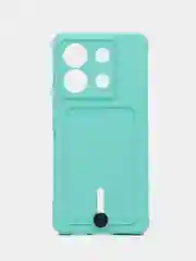 Бирюзовый чехол на Xiaomi Redmi Note 13 Pro 5G (Сяоми Редми Нот 13 Про 5G), силиконовый, с карманом