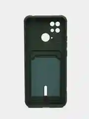 Синий чехол Xiaomi Redmi 10C / Poco C40, Сяоми Редми 10С, Поко С40 силиконовый с карманом для карты