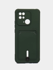 Чехол Xiaomi Redmi 10C / Poco C40, Сяоми Редми 10С, Поко С40 силиконовый с карманом для карты