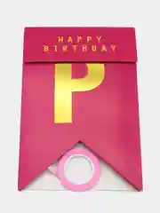Вишнёвый гирлянда-растяжка и флажки  "Happy Birthday" 26 видов