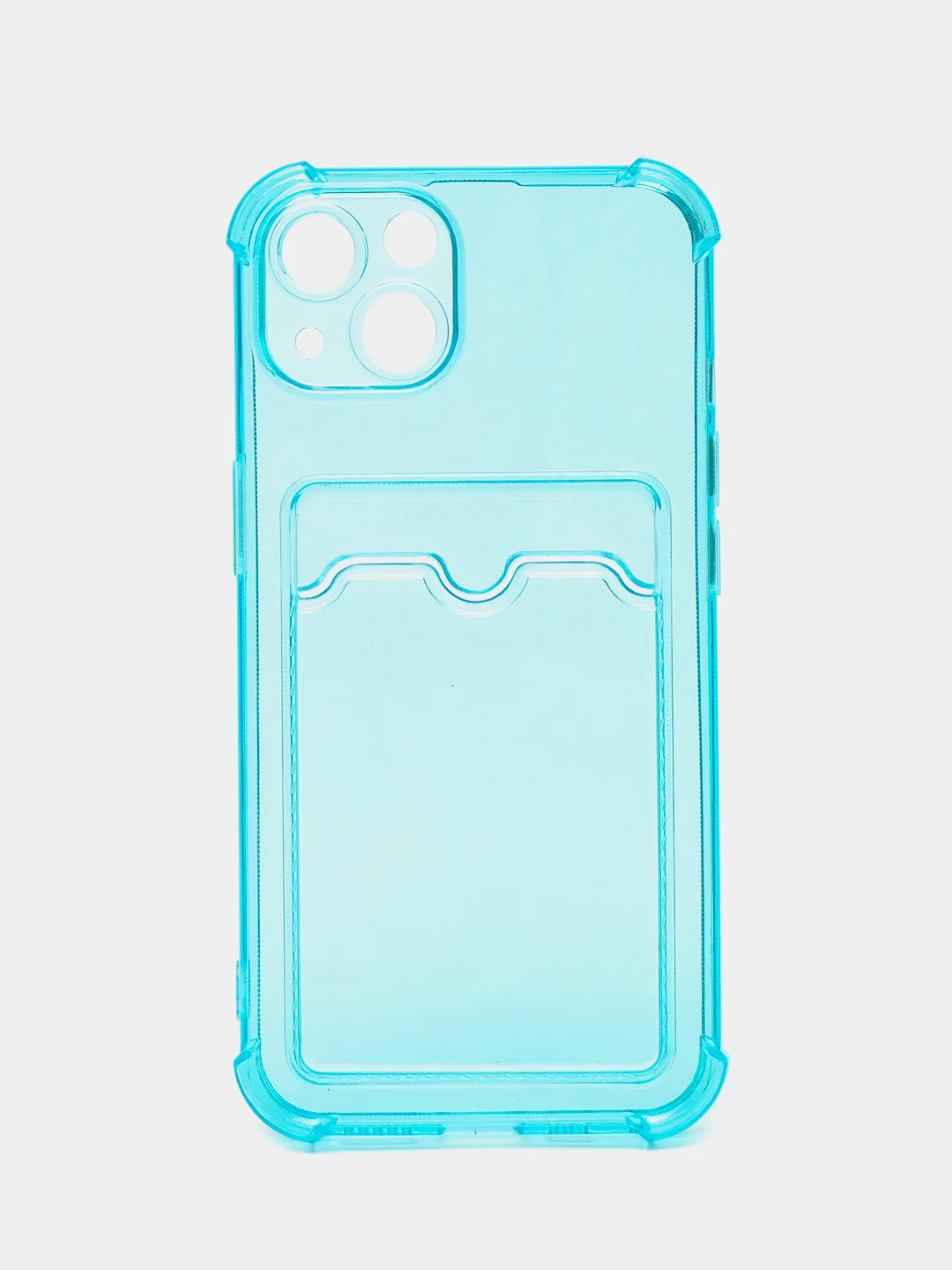 Бирюзовый чехол цветной для iPhone 7/8 Plus, SE2020, 11/12/13/14, Plus, Pro Max, с карманом для карт