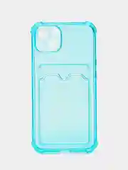 Бирюзовый чехол цветной для iPhone 7/8 Plus, SE2020, 11/12/13/14, Plus, Pro Max, с карманом для карт