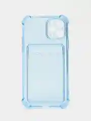 Голубой чехол цветной для iPhone 7/8 Plus, SE2020, 11/12/13/14, Plus, Pro Max, с карманом для карт