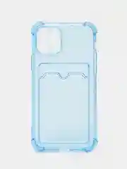 Голубой чехол цветной для iPhone 7/8 Plus, SE2020, 11/12/13/14, Plus, Pro Max, с карманом для карт