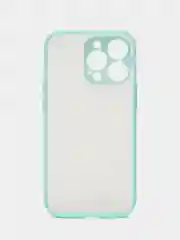Бирюзовый чехол iPhone 13 Pro, Айфон 13 Про, пластиковый, матовый, с цветными кнопками