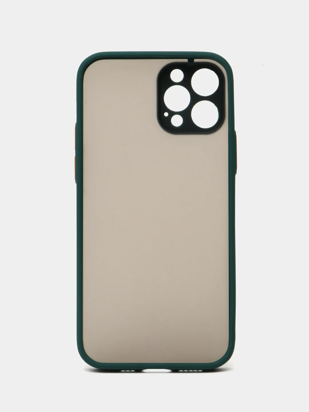 Ледяной чехол на iPhone 12 Pro / Айфон 12 Про, пластиковый, матовый, с цветными кнопками
