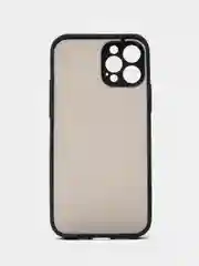 Темно-синий чехол на iPhone 12 Pro / Айфон 12 Про, пластиковый, матовый, с цветными кнопками