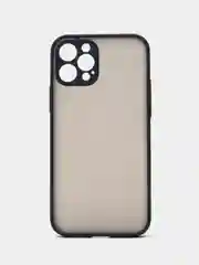 Темно-синий чехол на iPhone 12 Pro / Айфон 12 Про, пластиковый, матовый, с цветными кнопками