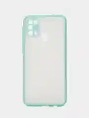 Бирюзовый чехол пластиковый Samsung Galaxy M31 (Самсунг Галакси М31), матовый, с цветными кнопками