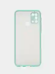 Бирюзовый чехол пластиковый Samsung Galaxy M31 (Самсунг Галакси М31), матовый, с цветными кнопками