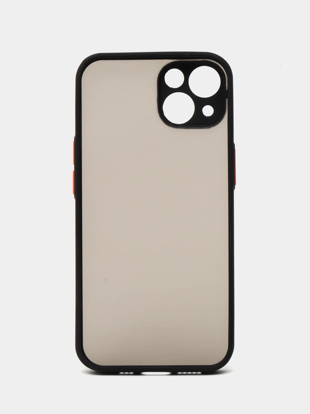 Темно-синий чехол iPhone 13 (Айфон 13), пластиковый, матовый, с цветными кнопками