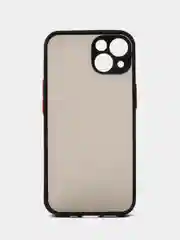Темно-синий чехол iPhone 13 (Айфон 13), пластиковый, матовый, с цветными кнопками