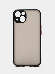 Чехол iPhone 13 (Айфон 13), пластиковый, матовый, с цветными кнопками