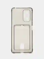 Угольный чехол Xiaomi Redmi Note 10 Pro, Сяоми Редми Нот 10 Про прозрачный, с карманом для карты