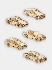 Набор деревянных 3D конструкторов UNIWOOD Ситикары, 5 в 1